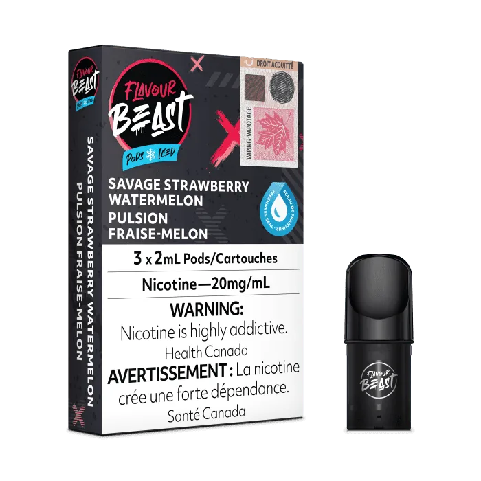 Flavour Beast Savage Strawberry Watermelon Iced Pod