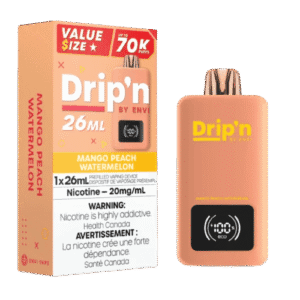 Drip'n 26mL Value Size 70K Puffs Disposable Vape – Mango Peach Watermelon