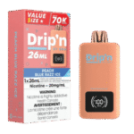 Drip'n 26mL Value Size 70K Puffs Disposable Vape – peach blue razz ice