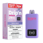 Drip'n 26mL Value Size 70K Puffs Disposable Vape – triple berry