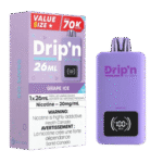 drip'n 26ml value size 70k puffs disposable vape - Grape Ice