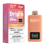 Drip'n 26mL Value Size 70K Puffs Disposable Vape – raspberry peach mango ice