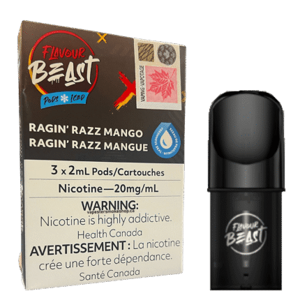Flavour Beast Pod - Ragin Razz Mango Iced (3*2ML Pods) | Buy Online Canada