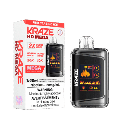Kraze HD Mega 20K Disposable Vape – Red Classic Ice