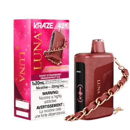 Kraze Luna 42k Disposable Vape – sassy strawberry dragon fruit ice