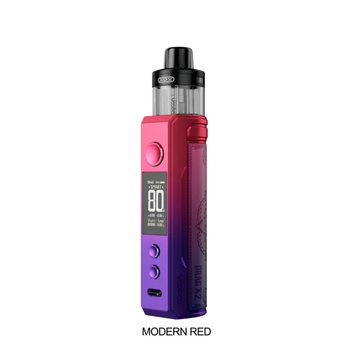voopoo drag x2 mod pod kit 80w - modern red